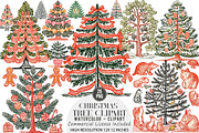 Christmas Tree Clipart Bundle, an Illustration by DreamArtGraphic (Thumbnail 1 of 4)