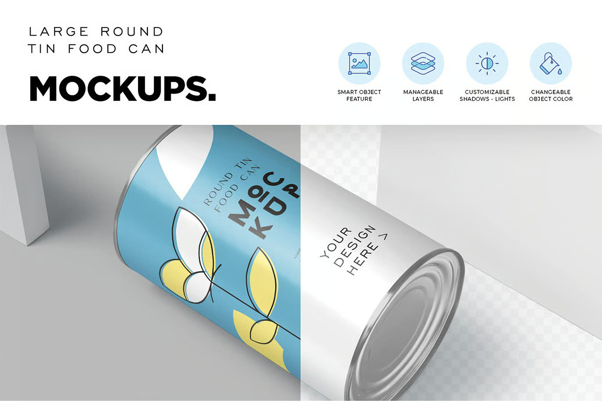Tin Can Mockup, a Product Mockup by megostudi0 (Photo 3 of 6)
