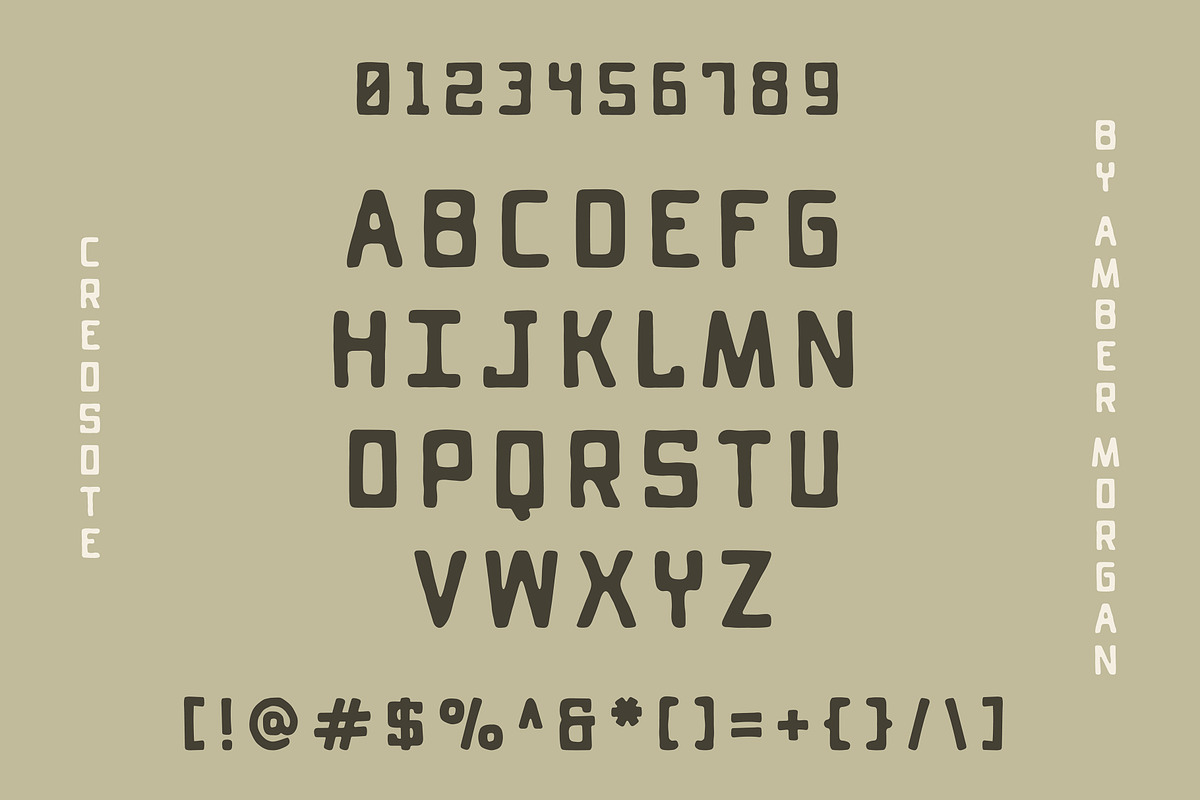 Creosote | Rugged Sans Serif Font, a Font by Amber Morgan (Photo 2 of 6)