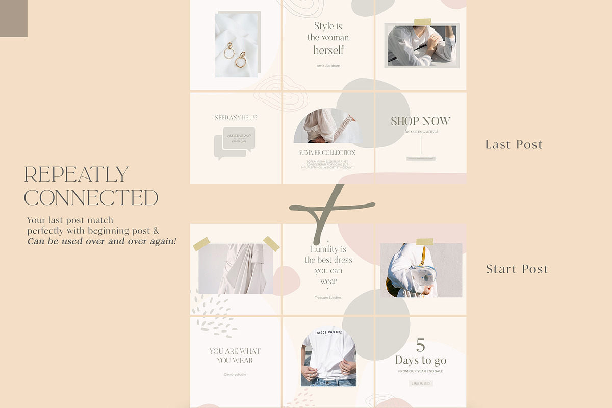Instagram Puzzle Michelle | PS CANVA, a Social Media Template by Eviory