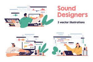 Sound designers or audio engineers, a Work Illustration by Good Studio