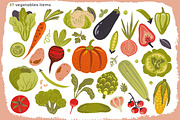 Fruits and Vegetables. Vector set, a Food Illustration by Molly art (Thumbnail 2 of 13)