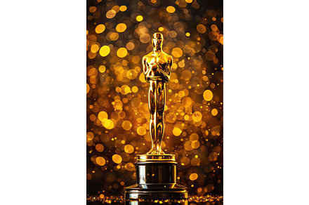 Oscar figurine on a gold background