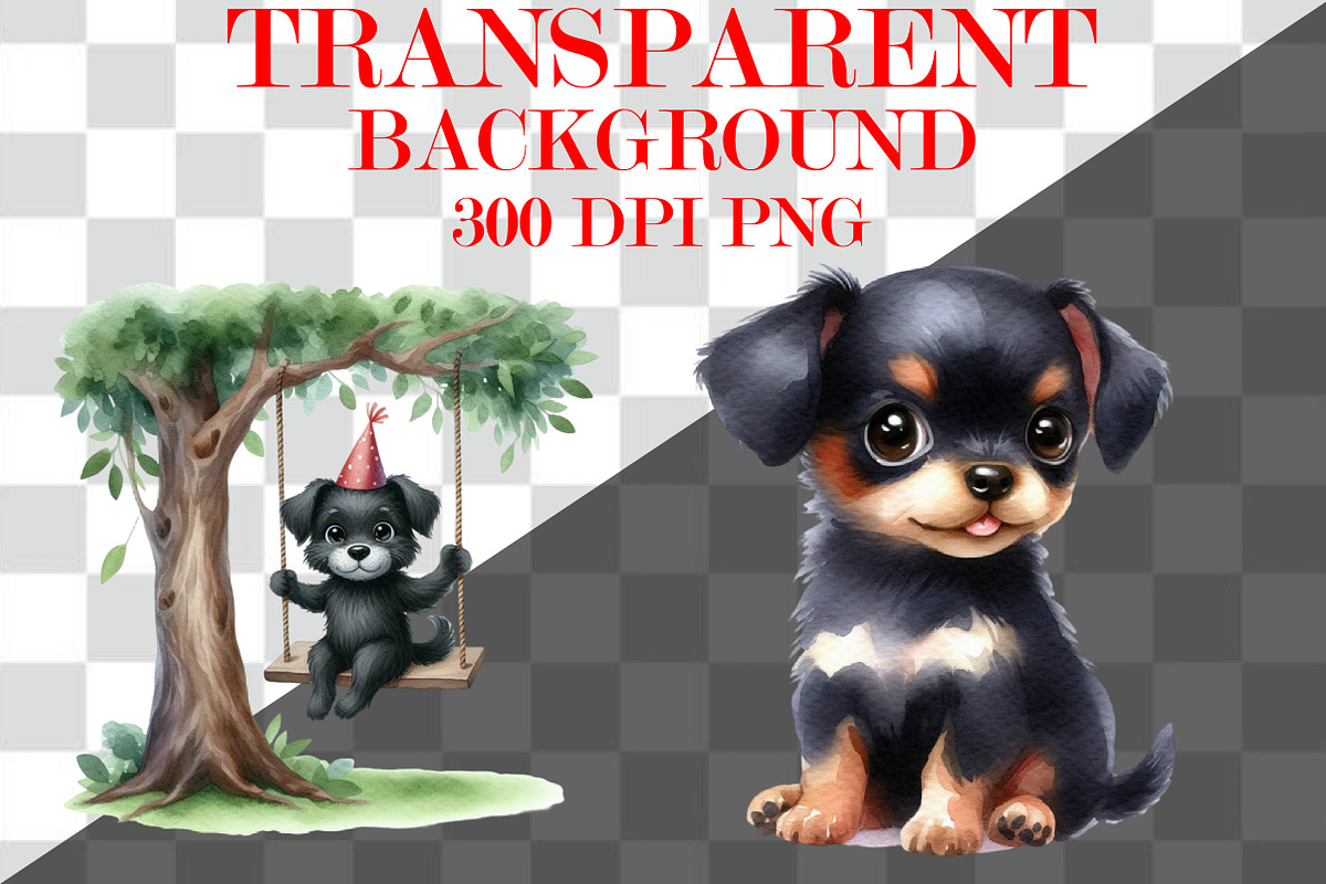 Watercolor Black Labs Clipart Bundle, an Animal Illustration by Craft Nest (Photo 3 of 3)