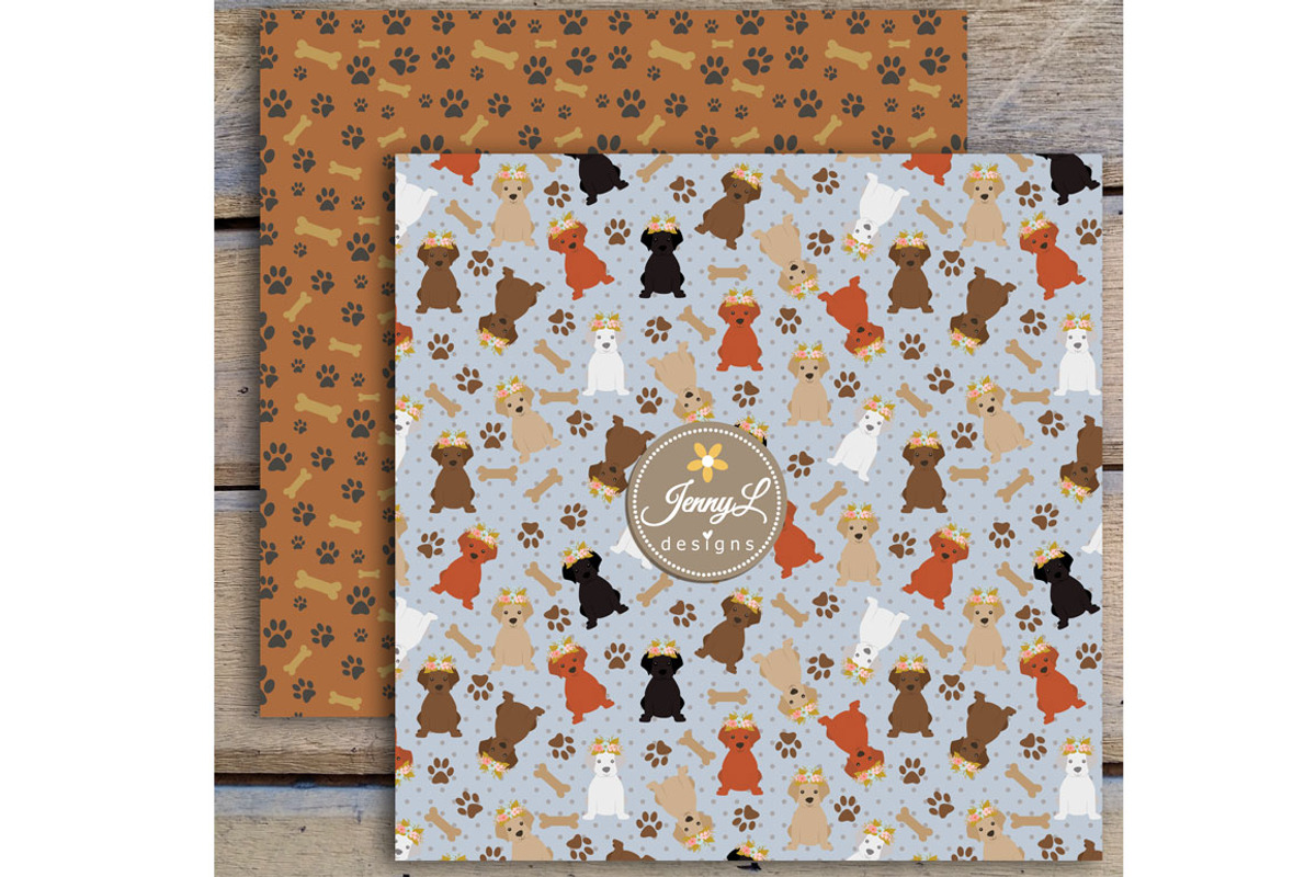 Labrador Dogs Digital Papers, a Pattern Graphic by JennyL Designs (Photo 6 of 8)