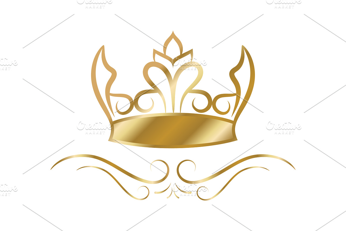 Elegant Golden Crown, a Decorative Illustration by PsychocheArt (Photo 2 of 3)
