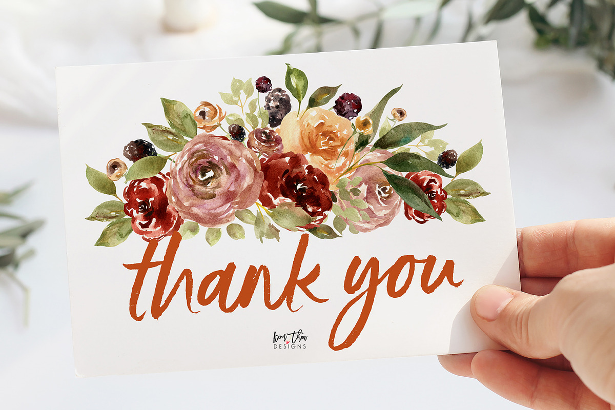 Deep Autumn Watercolor Flowers, an Illustration by Kim Thoa Designs (Photo 10 of 10)