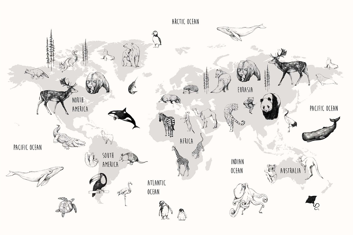 Animal World Map Creator, an Animal Illustration by Natalia Tugova (Photo 7 of 17)