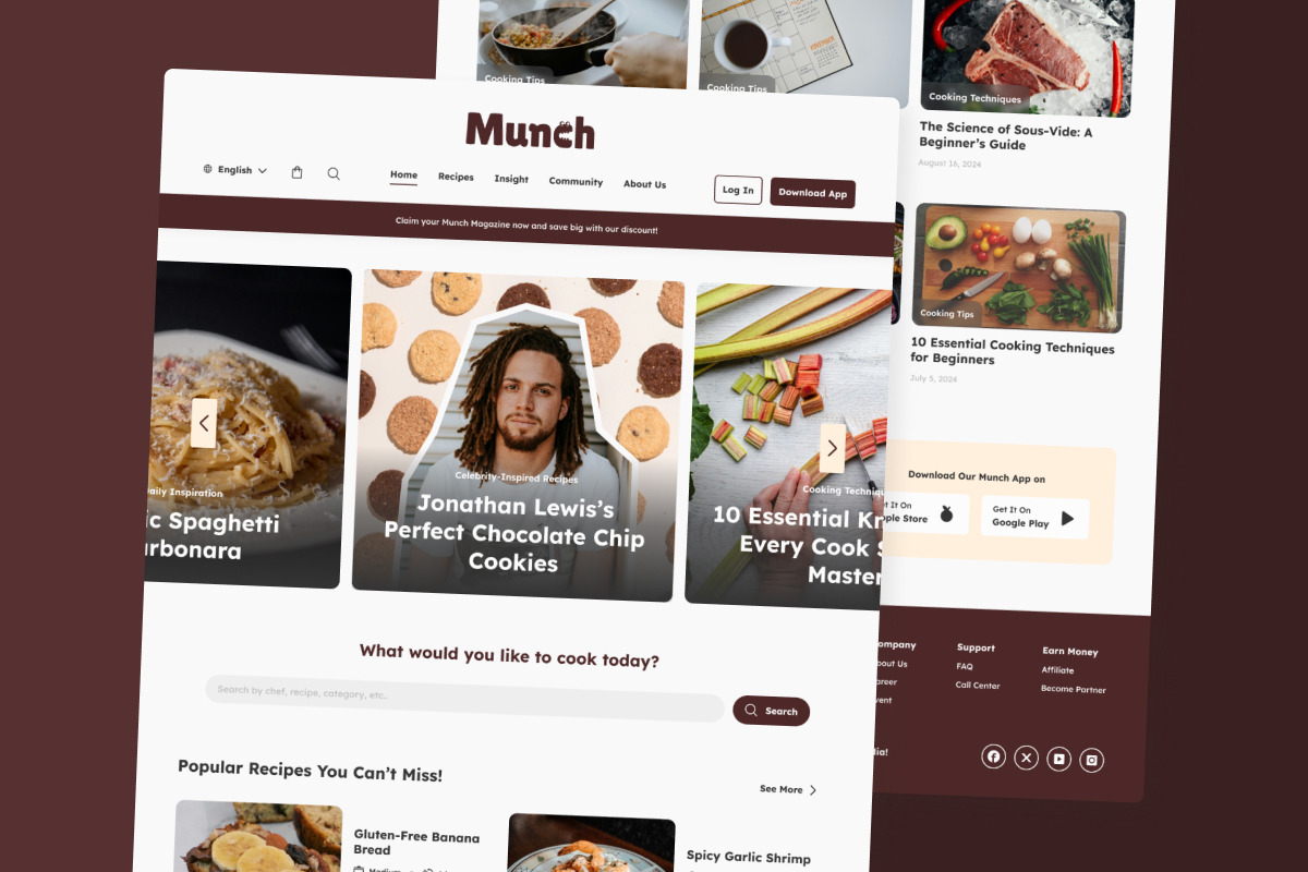 Munch - Food Recipe Landing Page, a Landing Page Template by twinstd (Photo 3 of 5)