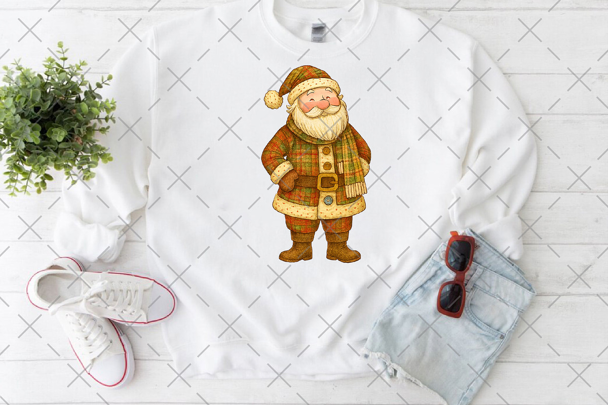 Plaid Santa Claus PNG, an Illustration by Craft Nest (Photo 4 of 6)