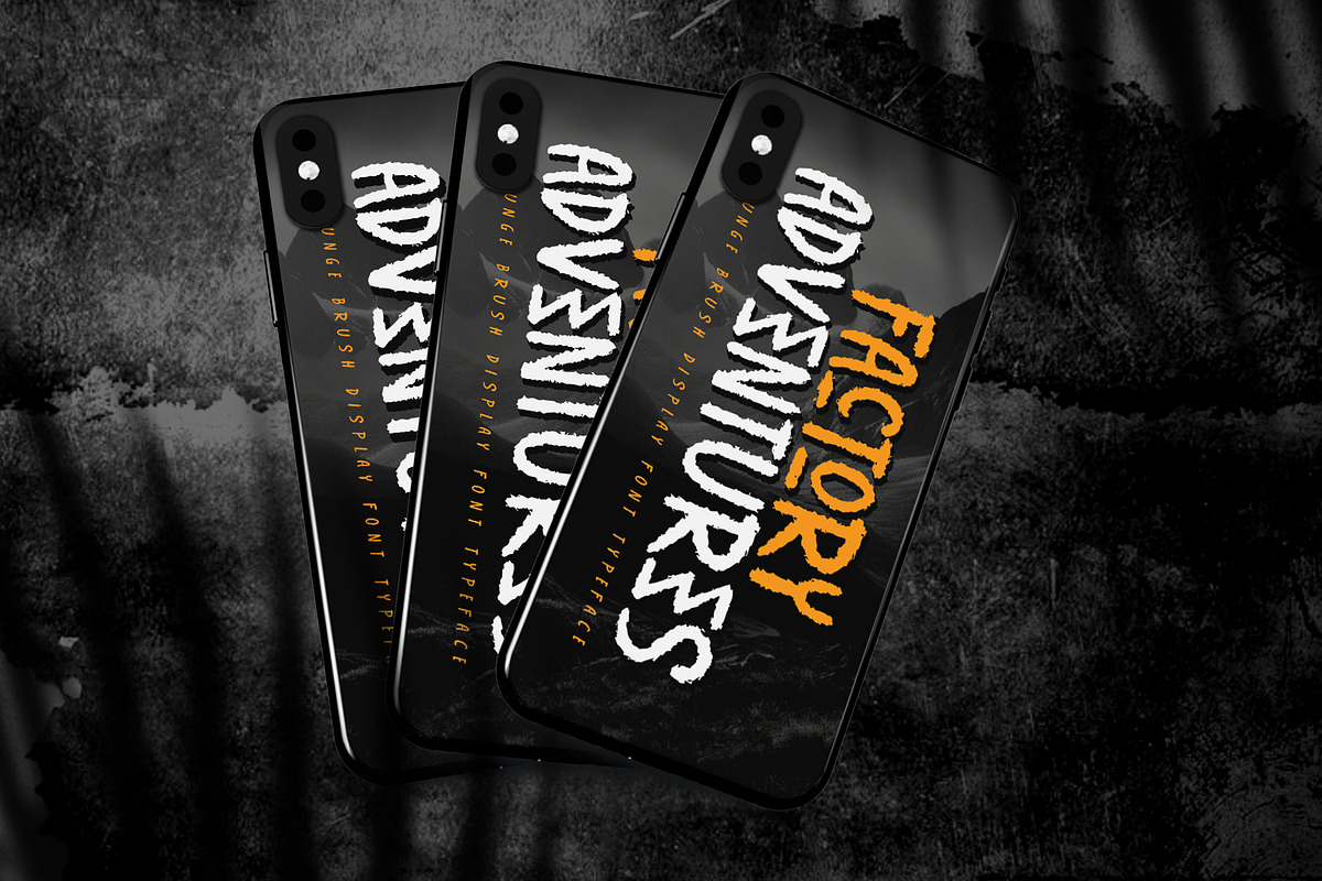 Factory Adventures Grunge Brush, a Blackletter Font by dansdesign (Photo 7 of 12)