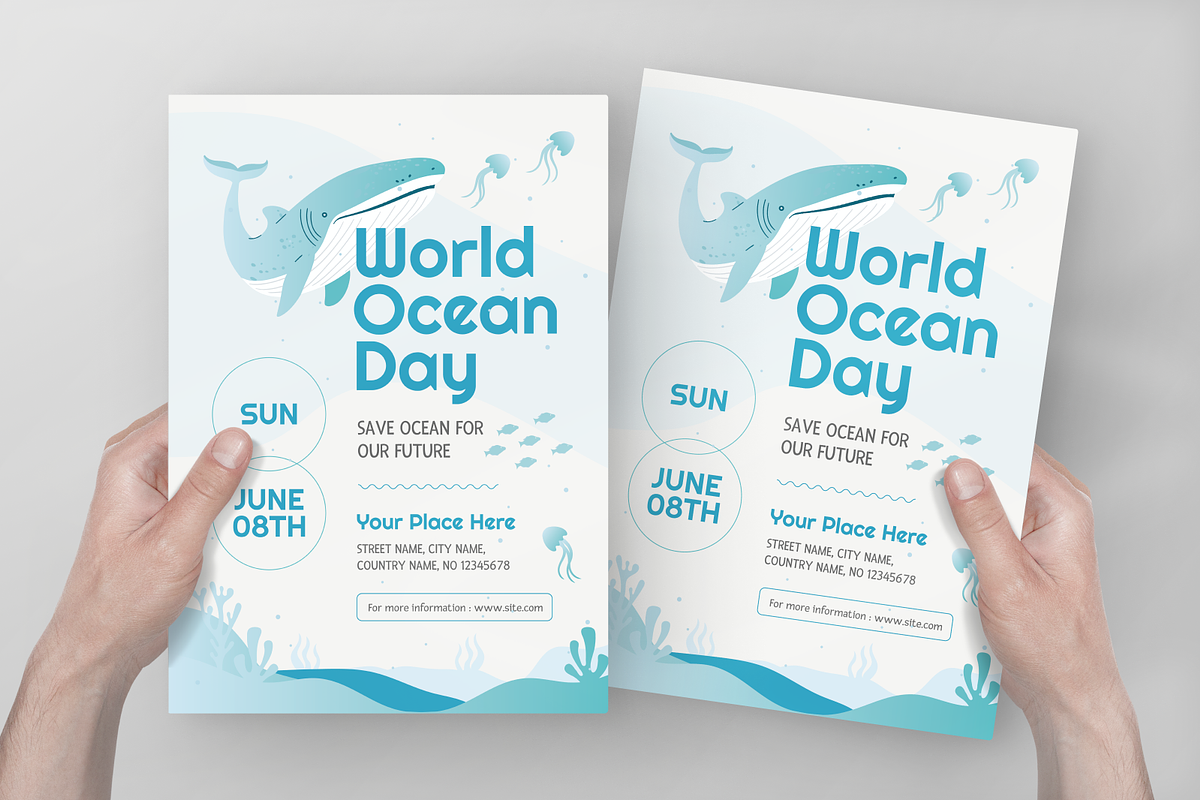 Whale World Ocean Day Flyer, a Flyer Template by Annora Studio (Photo 4 of 5)
