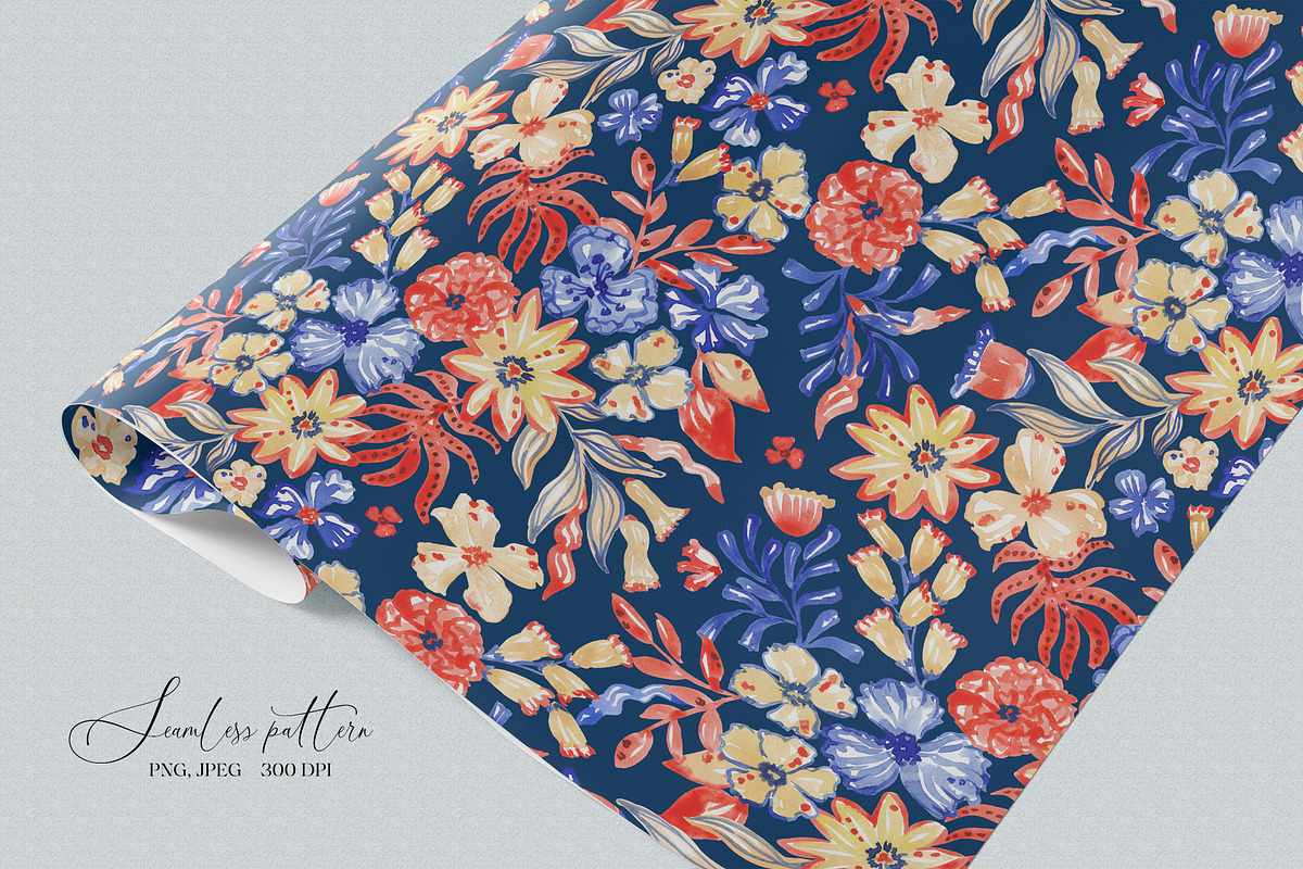 Folk Floral Ornamental Pattern, a Pattern Graphic by SirenaArt (Photo 15 of 16)