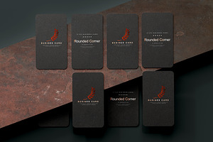 Rounded Corner Business Card Mockups