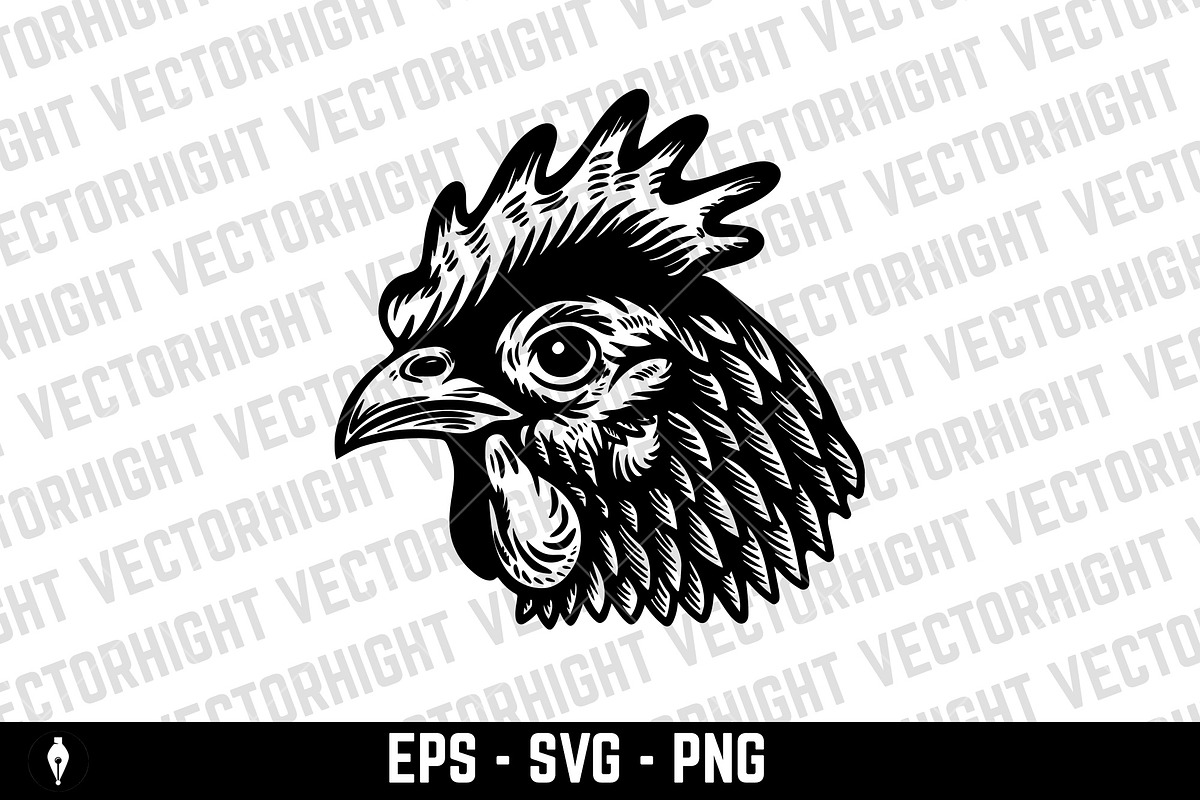 Illustration of chicken head SVG, an Animal Illustration by Vectorhight
