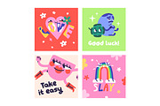 Funny doodle icons set, backgrounds, an Object Illustration by PaperTrident (Thumbnail 7 of 10)