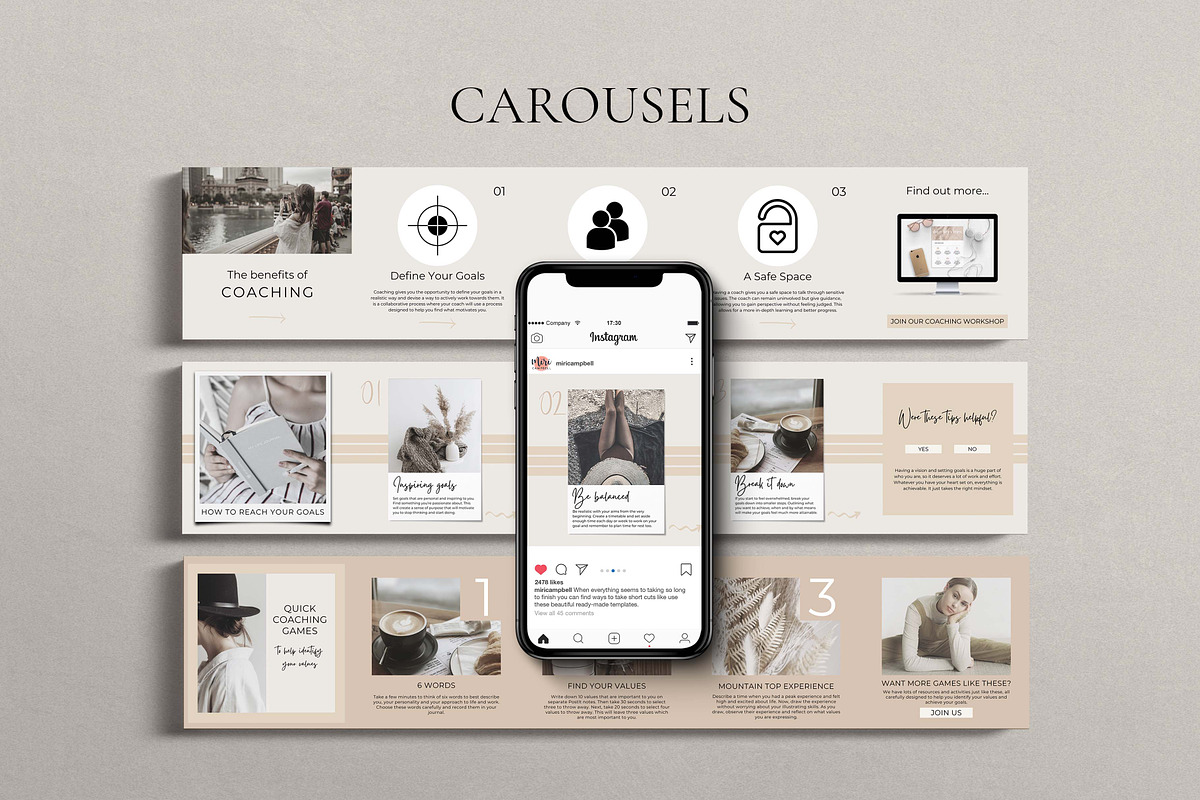Life Coach Instagram Canva Templates, a Design Template by Miri Campbell (Photo 14 of 18)