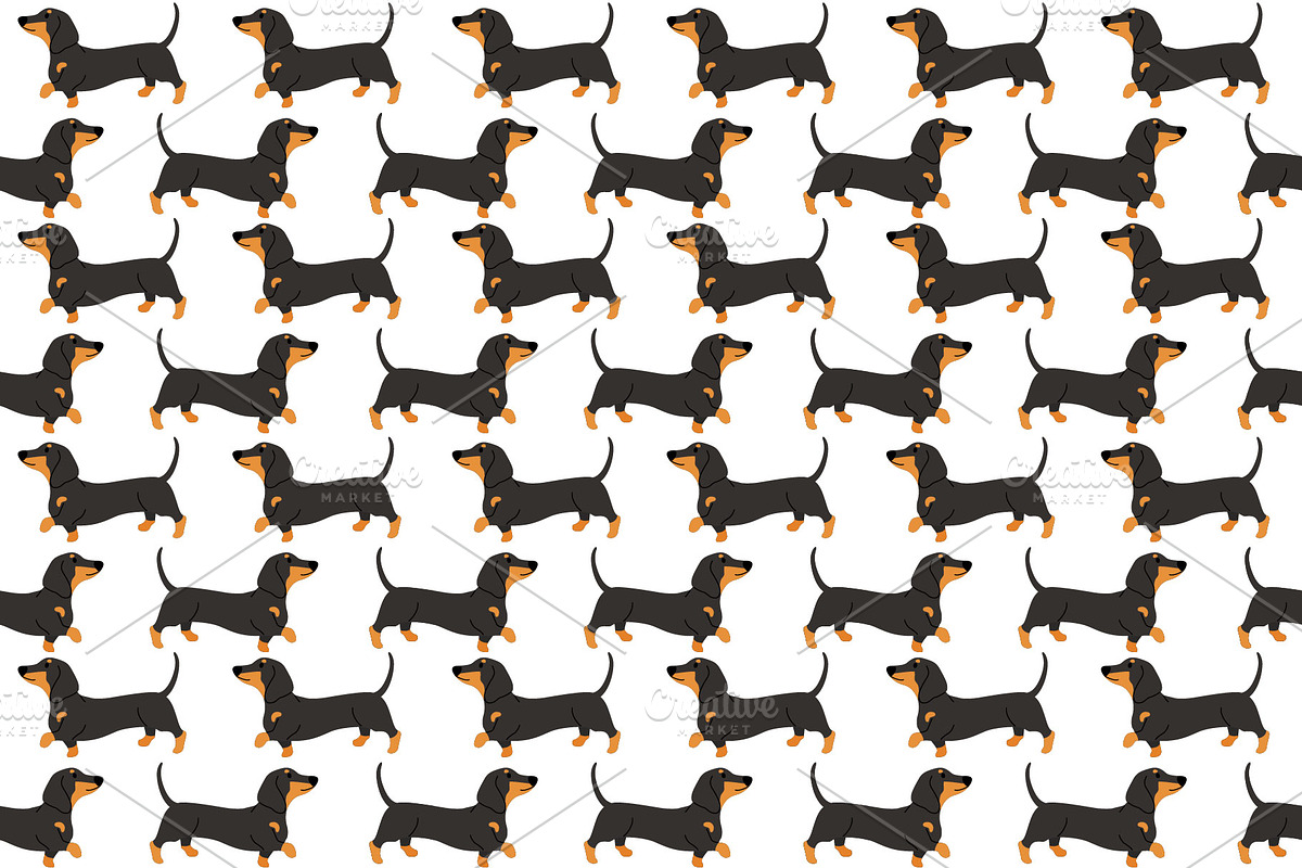 Dachshund vector illustration set, an Illustration by faitotoro (Photo 3 of 3)