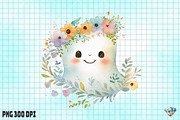 Watercolor Flower Baby Ghost, an Illustration by Gemstone (Thumbnail 3 of 6)