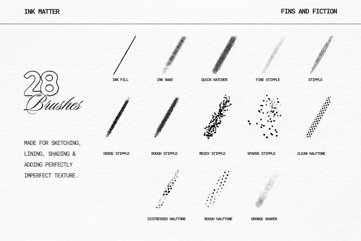 Ink Matter Brushes for Procreate, a Brush Add-On by Fins and Fiction (Photo 4 of 7)