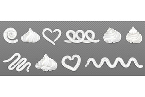 Whipped Cream Design Elements For