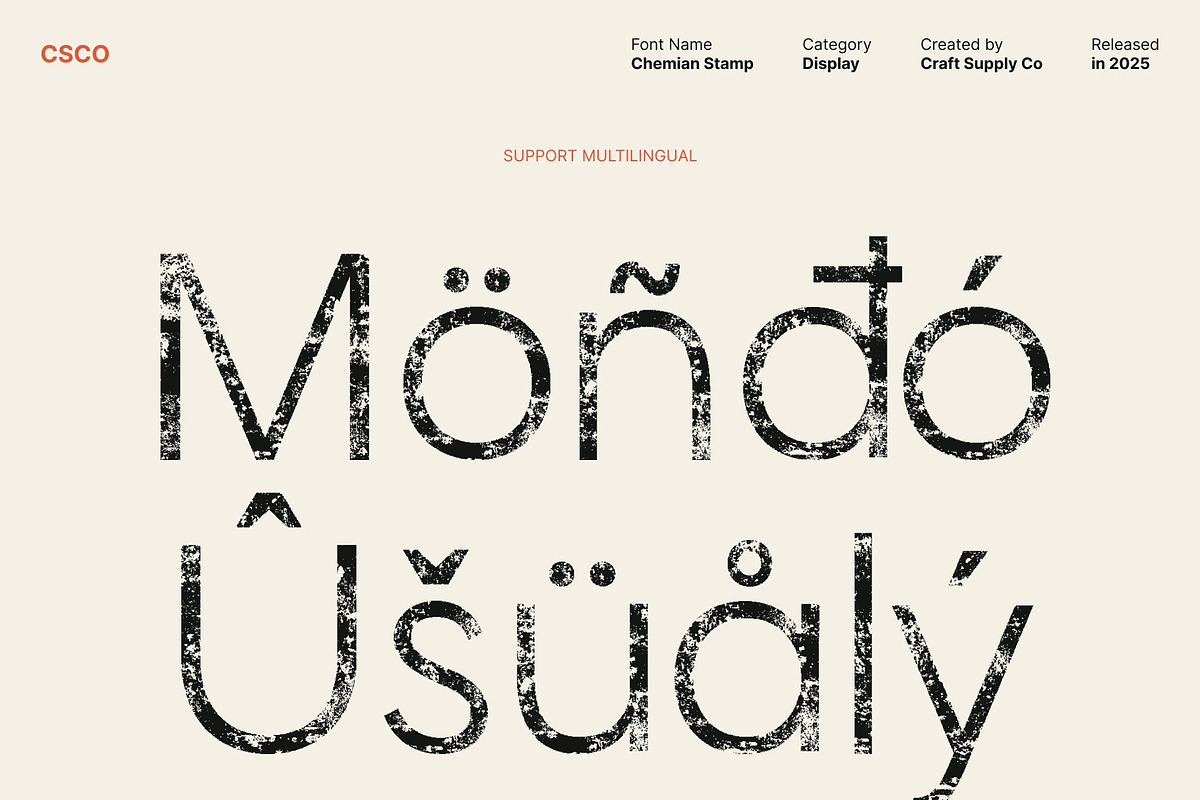 Chemian Stamp, a Sans Serif Font by Craft Supply Co. (Photo 7 of 8)