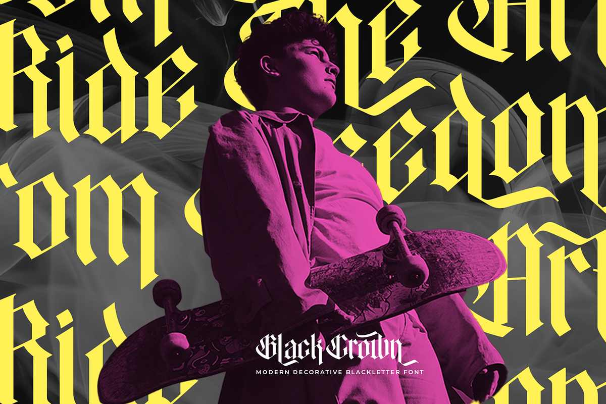 Black Crown Modern Blackletter Font, a Blackletter Font by Pixesia Studio (Photo 3 of 10)