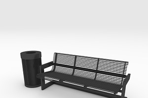 3D Model Bench Park 39