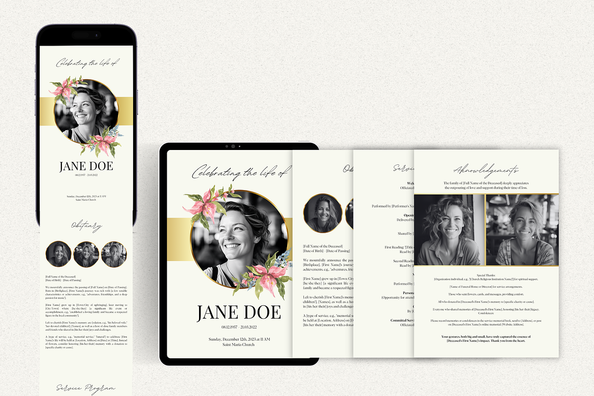 Funeral Program Template I Canva, an Invitation Template by The Social Stuff (Photo 6 of 10)