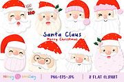 Santa Claus Flat Clipart, Xmas, a Decorative Illustration by Noey smiley (Thumbnail 1 of 5)