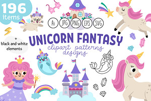 Unicorn Fantasy Clipart And Designs