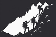 Mountain Hiking Silhouette Set, an Illustration by BIPLOB EXPERT (Thumbnail 12 of 21)