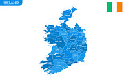 Detailed map of Ireland, an Education Illustration by Vector Shop (Thumbnail 1 of 5)