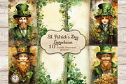St. Patrick's Day Junk Journal Pages, a Seasonal Illustration by GlamArtZhanna (Thumbnail 1 of 10)
