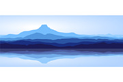 Blue Mountains and Sea. Vector., an Illustration by MSA-Graphics (Thumbnail 3 of 3)