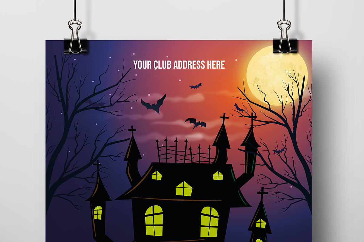 Halloween Party Flyer Layout, a Flyer Template by MightyDesign (Photo 2 of 6)