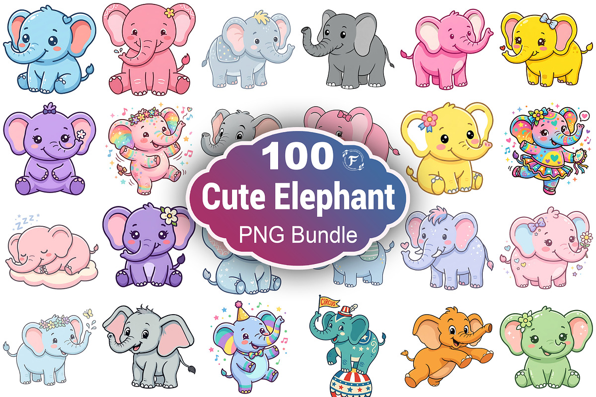 Cute Elephant Clipart, an Animal Illustration by Forhadx5 (Photo 1 of 10)
