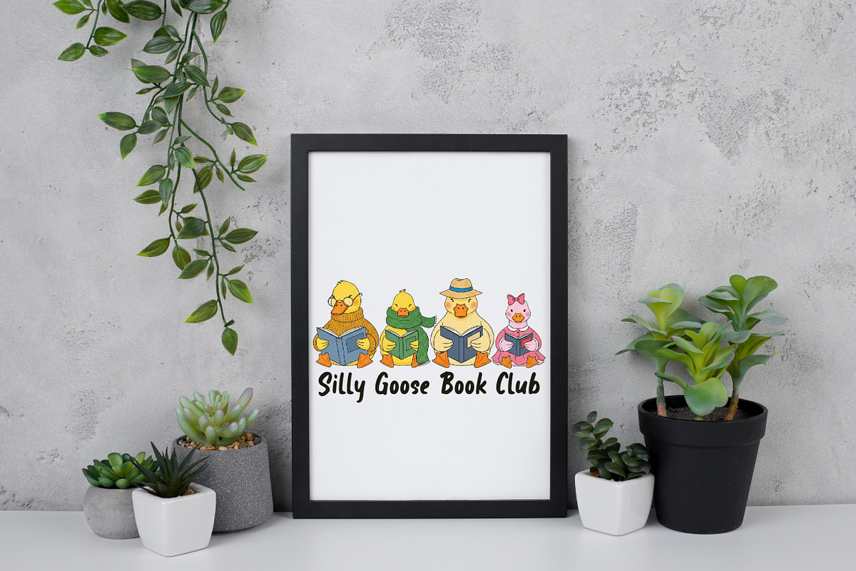 Silly Goose Book Club Reading PNG, an Illustration by Daily.Designs (Photo 3 of 5)