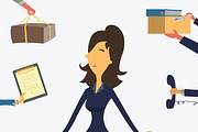 Very busy businesswoman, an Object Illustration by Smiley Creative (Thumbnail 2 of 2)