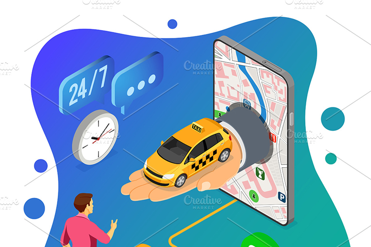 Car Sharing, Taxi, Rent, a Person Illustration by TAlex (Photo 4 of 6)