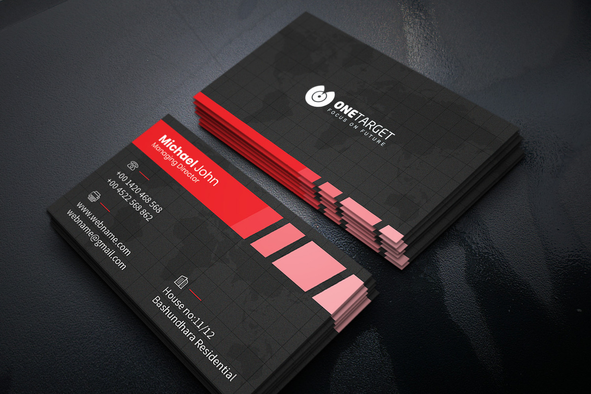 Dark Corporate Business Card, a Business Card Template by Momentostudio (Photo 2 of 4)