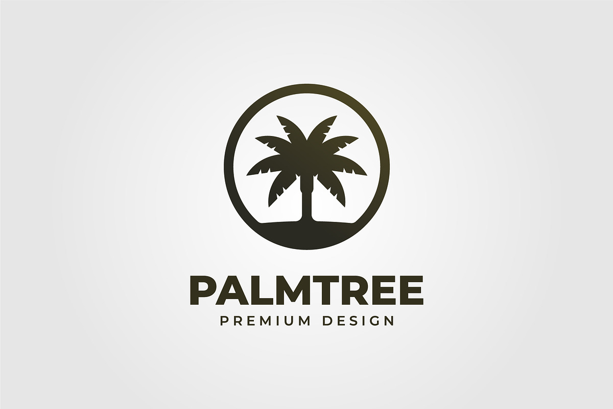 vintage palm tree circle logo vector, a Branding & Logo Template by lawoel