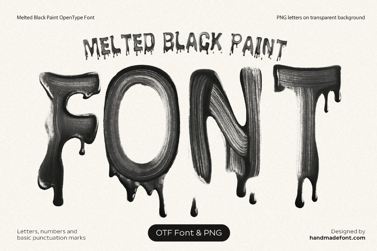Melt Black Paint Font, a Handwritten Font by Handmadefont (Photo 1 of 10)