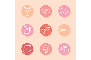 icons set highlights story, an Object Illustration by studiogstock