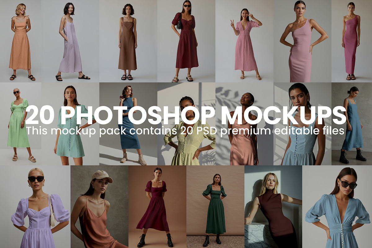 20 Fashion Dress Mockups, a Shirt Mockup by ARARA ✸ Creative Design (Photo 2 of 5)