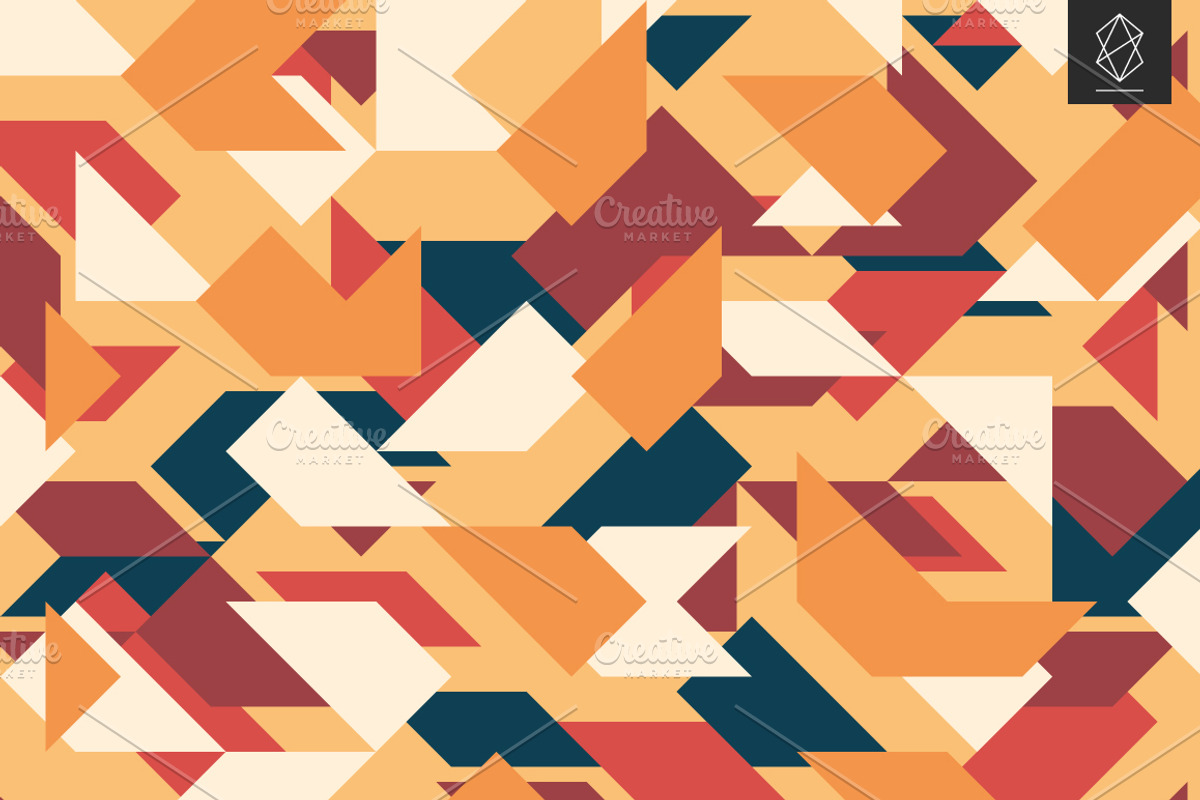 Geometric retro backgrounds, a Pattern Graphic by Yury Velikanov (Photo 5 of 11)