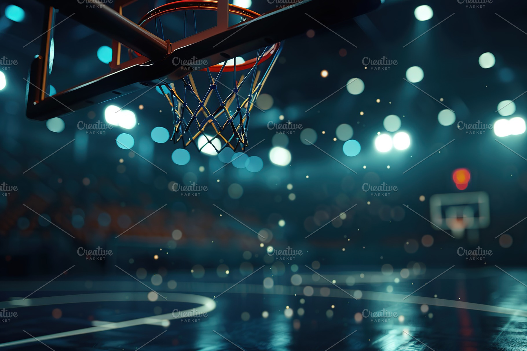 Basketball hoop on basketball arena, a Sports & Recreation Photo by AlyaAnd