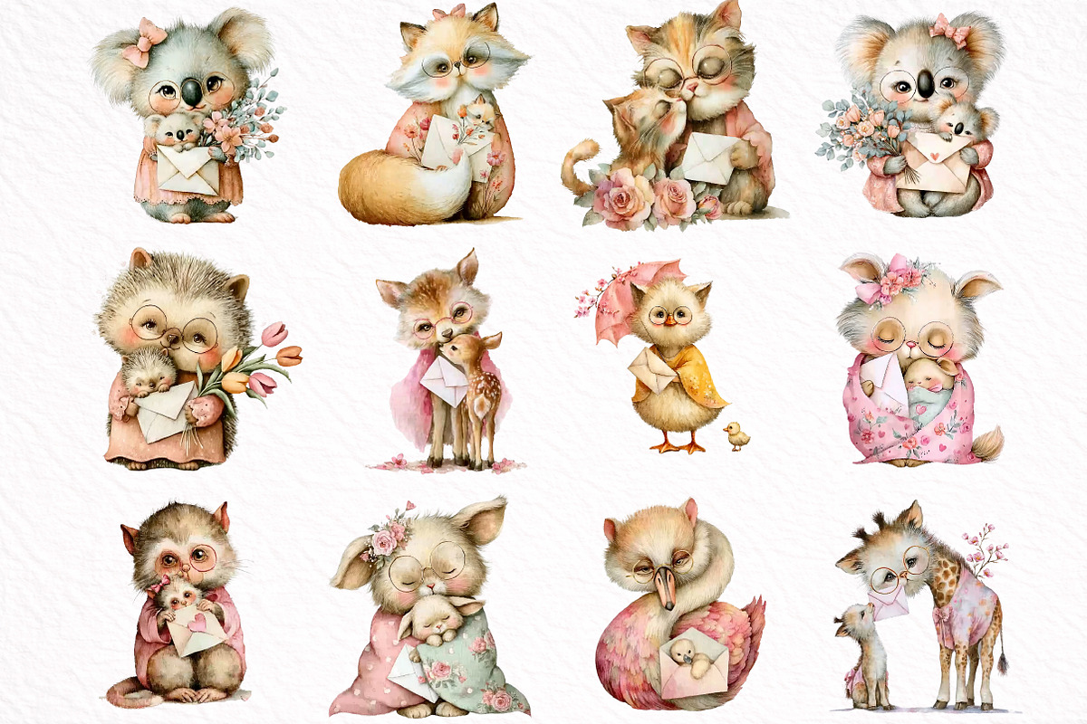 Mother's Day Animals Clipart, an Illustration by DreamArtGraphic (Photo 5 of 8)
