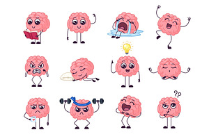 Cartoon Brain Character