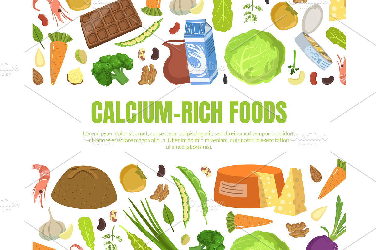 Calcium Rich Foods Banner Template, a Food Illustration by TopVectors